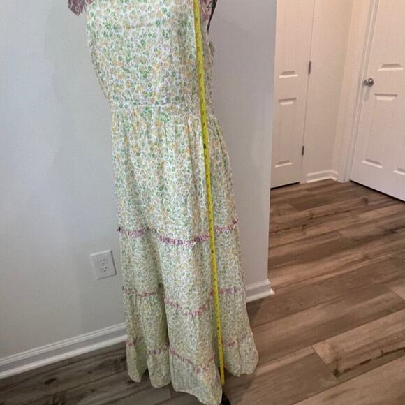 LOST & WANDER MAXI DRESS FLORAL RUFFLES TIERED SZ M BOHO COTTAGECORE - Picture 5 of 16